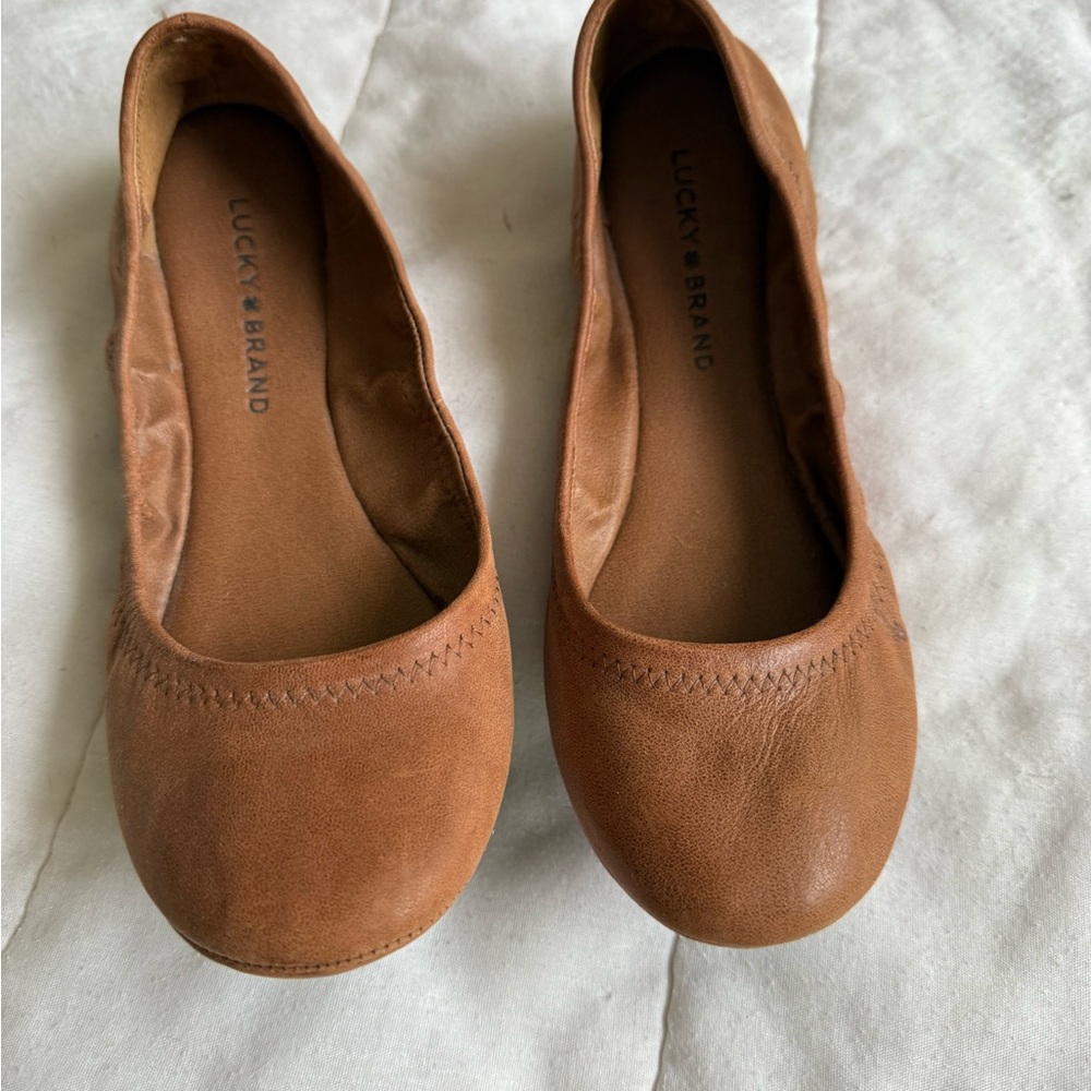 Lucky Brand Women's Tan Leather Flats